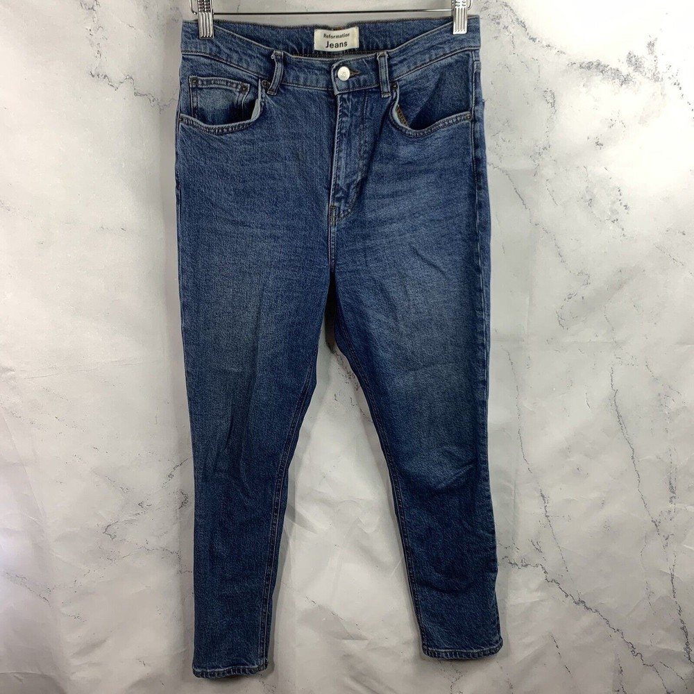 Reformation Jeans JEANS Sz 29 Women's  High Rise Skinny Blue Denim Syracuse 8222 - Picture 2 of 12